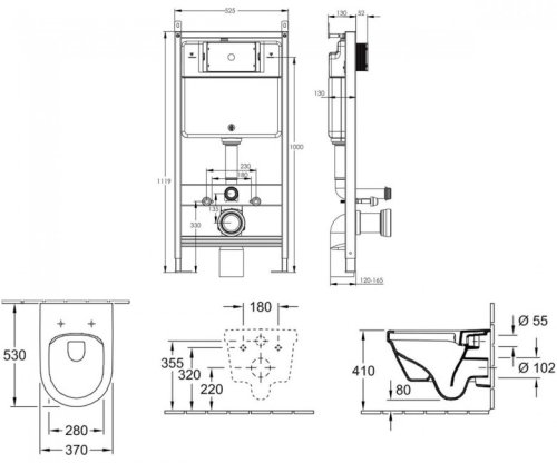 Унитаз + инсталляция Villeroy&Boch Architectura 5684HR01+212010