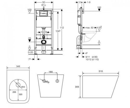 Унітаз + Інсталяція VOLLE Libra S 13-41-160S+458.103.00.1