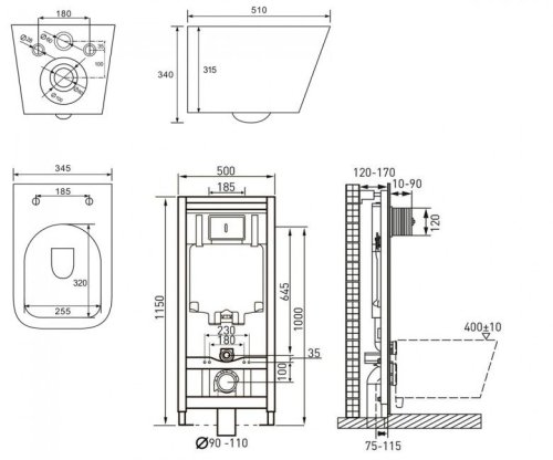 Унитаз + инсталляция VOLLE Libra S 13-41-160S+201010