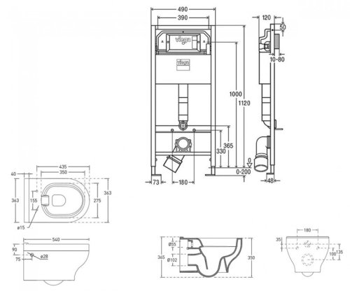Унітаз + Інсталяція VOLLE Virgo Rimless 13-23-455+771973