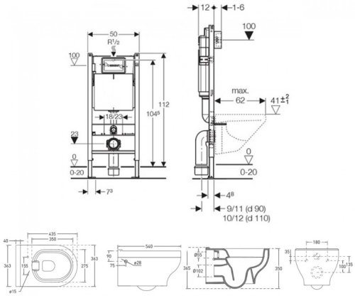 Унітаз + Інсталяція VOLLE Virgo Rimless 13-23-455+458.126.00.1