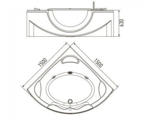 Ванна VOLLE 150х150 TS-103CC