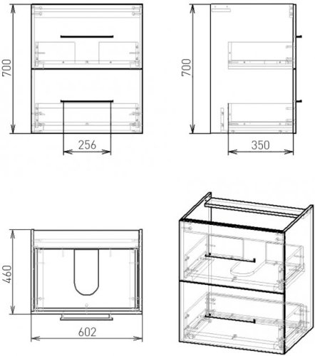 Тумба с умывальником VOLLE Nemo New 15-17-61N