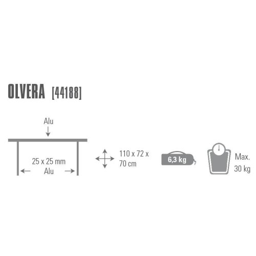 Cтол кемпинговый High Peak Olvera Silver (44188)