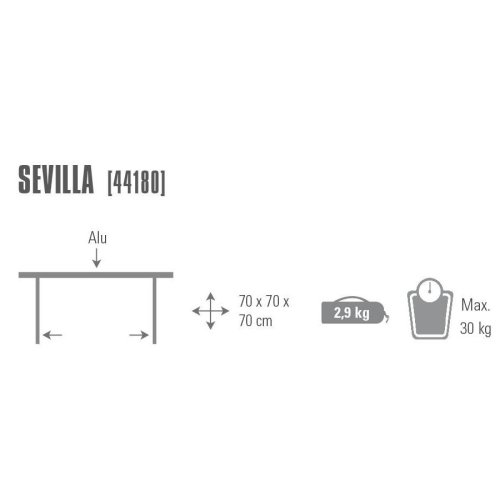 Cтол кемпинговый High Peak Sevilla Silver (44180)