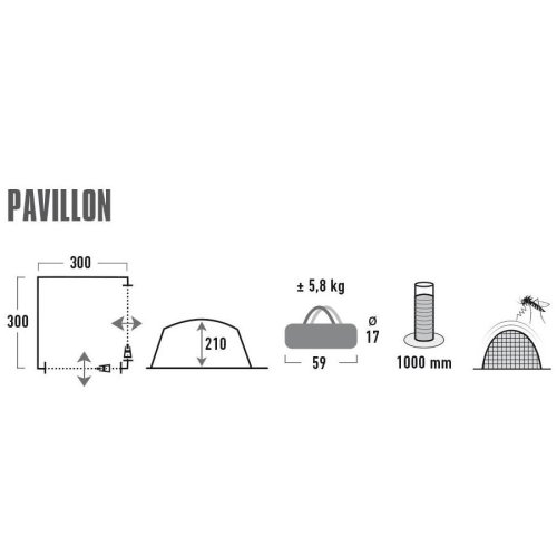 Павильон High Peak Pavillon Light grey/Dark grey/Lime (14047)