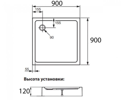 Душевой поддон Huppe Xerano R80 840801.055