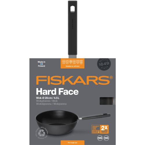 Сковорода ВОК Fiskars Hard Face 28 см 4,5л