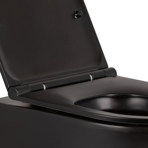Унитаз подвесной Qtap Robin безободковый с сиденьем Slim Soft-close QT13332141ERMB
