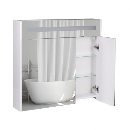 Зеркальный шкаф подвесной Qtap Robin с подсветкой QT1377ZP8001W