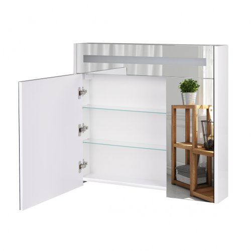 Зеркальный шкаф подвесной Qtap Robin с подсветкой QT1377ZP8001W