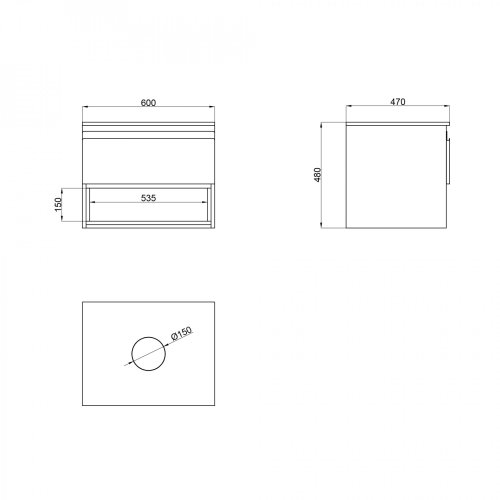 Тумба подвесная Qtap Robin QT1379TPН6002GWO