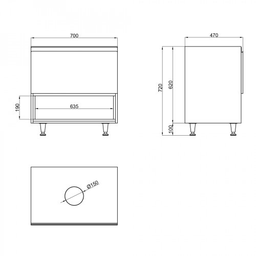 Тумба напольная Qtap Robin QT1380TNН7002GWO