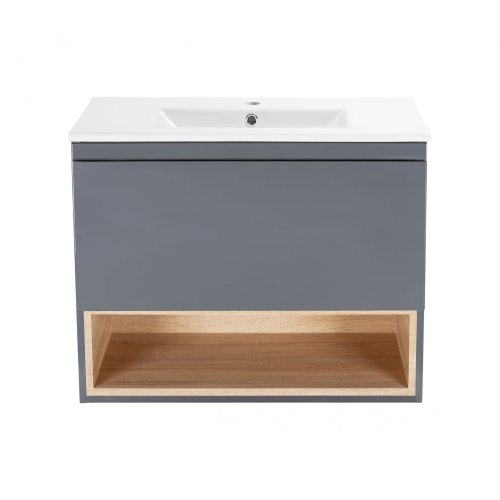 Тумба подвесная с умывальником Qtap Robin QT1372TPВ7002GWO