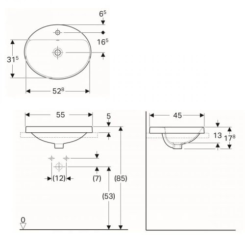 Умывальник Geberit VariForm 500.721.01.2