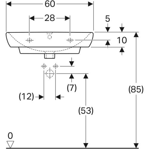 Умывальник Geberit Selnova Square 500.300.01.1