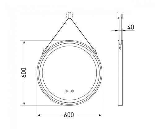 Дзеркало VOLLE 16-25-600B