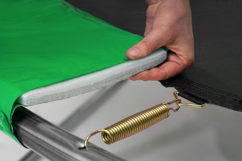 Батут Hop-Sport 10ft (305cm) Black/Green з зовнішньою сіткою 4 ноги