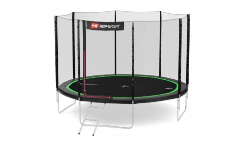 Батут Hop-Sport 10ft (305cm) Black/Green з зовнішньою сіткою 4 ноги