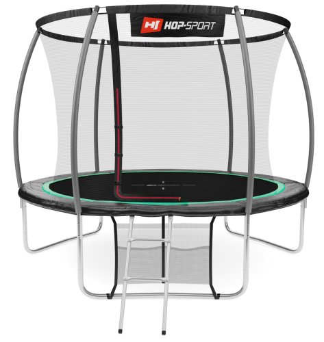 Батут Hop-Sport Premium 10ft (305cm) Black/Green с внутренней сеткой