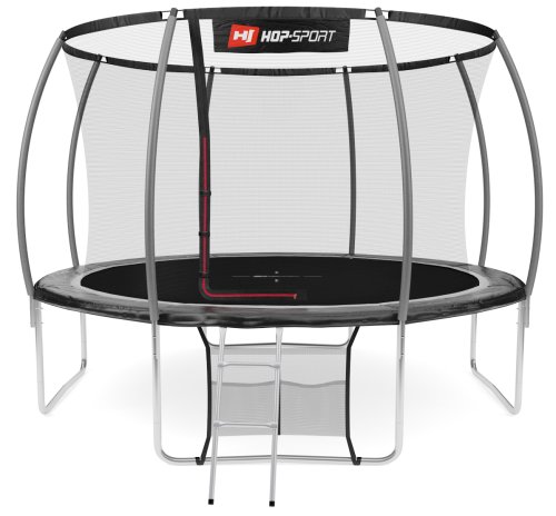 Батут Hop-Sport Premium 12ft (366cm) Black/Grey с внутренней сеткой