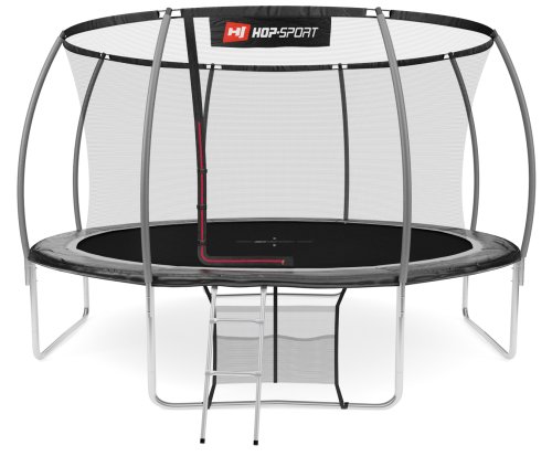 Батут Hop-Sport Premium 14ft (427cm) Black/Grey с внутренней сеткой