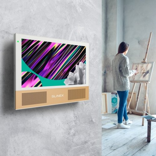 Комплект видеодомофона Slinex Sonik 7 White + Панель Slinex ML-20HD Gold Black