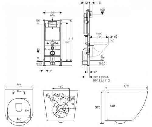 Унітаз + інсталяція VOLLE Amadeus M Rimless 13-06-055M+458.126.00.1