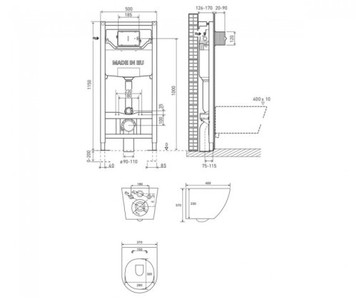 Унітаз + інсталяція VOLLE Amadeus M Rimless 13-06-055M+201010