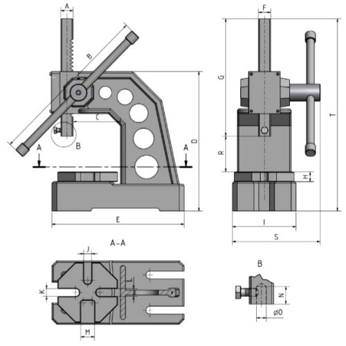 Ручной рельсовый пресс Optimum DDP 30