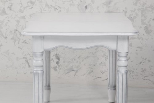 Стіл обідній МІКС-меблі Венеція 140-180 білий/срібна патина