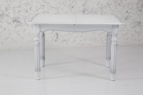 Стіл обідній МІКС-меблі Венеція 140-180 білий/срібна патина