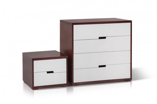 Комод МИКС-мебель Натали темный орех/белый