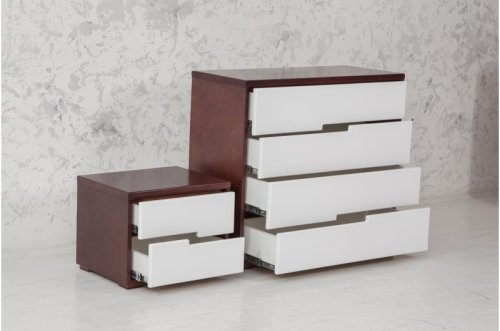 Комод МИКС-мебель Натали темный орех/белый