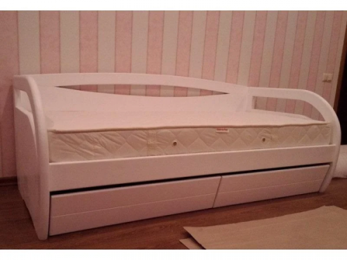 Ліжко підліткове МІКС-меблі Баварія з ящиками 90х200 слонова кістка