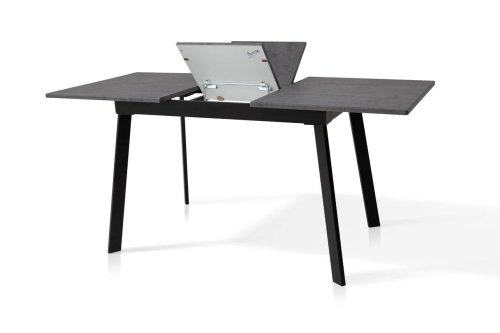Стол обеденный МИКС-мебель Этна черный металл/мрамор темный