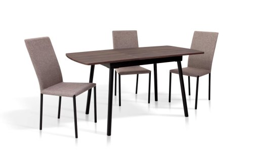 Стол обеденный МИКС-мебель Соло черный металл/дуб ТК (орех)