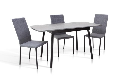 Стол обеденный МИКС-мебель Соло черный металл/мрамор темный