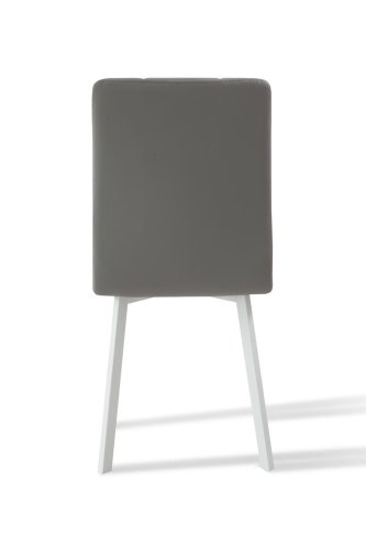 Стул МИКС-мебель Тринити металл белый/кожзам светло-серый