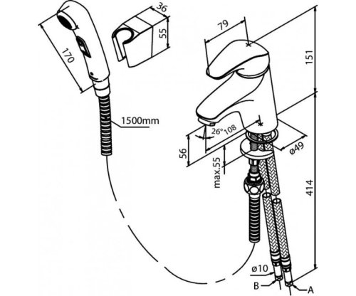 Змішувач для умивальника Damixa Space 100300000