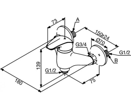 Смеситель для душа Damixa Space 102000000