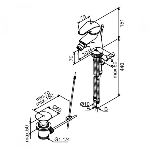 Смеситель для биде Damixa Space 108310000