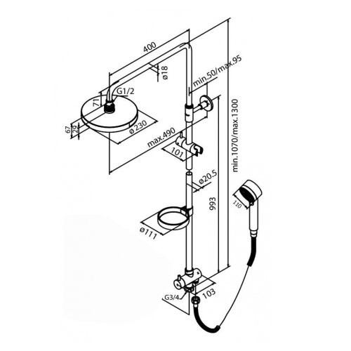 Душевая система Damixa Akita 409110000