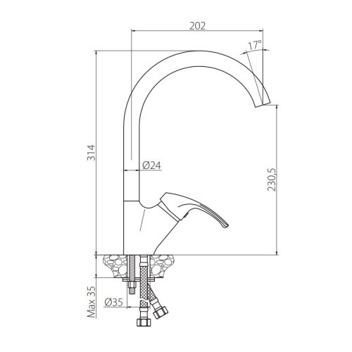 Змішувач для кухні Damixa Palace One 410700000