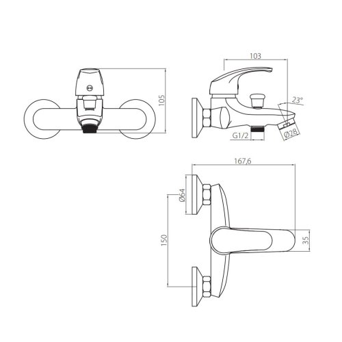Смеситель для ванны Damixa Palace One 411000000