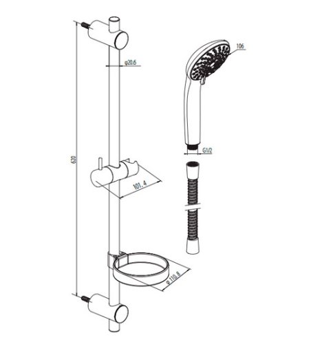 Душевой набор Damixa Space Plus 760100200