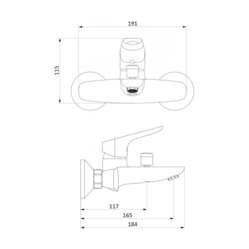 Смеситель для ванны Damixa Origin Bit 771000000