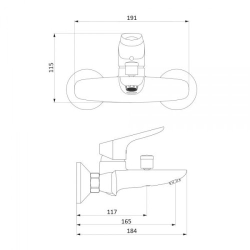 Смеситель для ванны Damixa Origin Bit 771000300