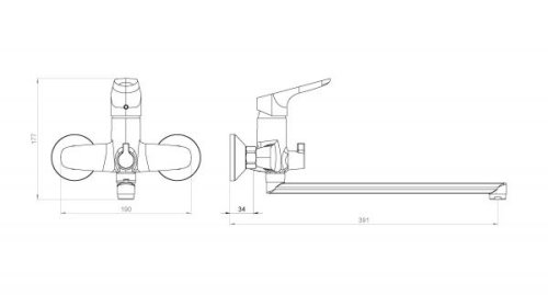Смеситель для ванны Damixa Origin Bit 779500000