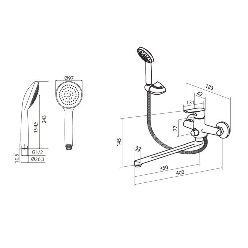 Смеситель для ванной Damixa Origin Balance 799500000